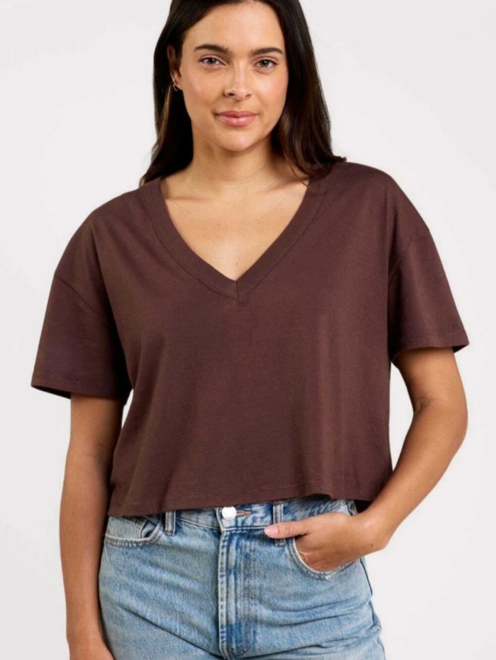 Nuuds Boxy V-Neck Tee Size L